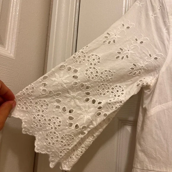 Madewell White Eyelet Dress, Size 2 - Picture 5 of 7